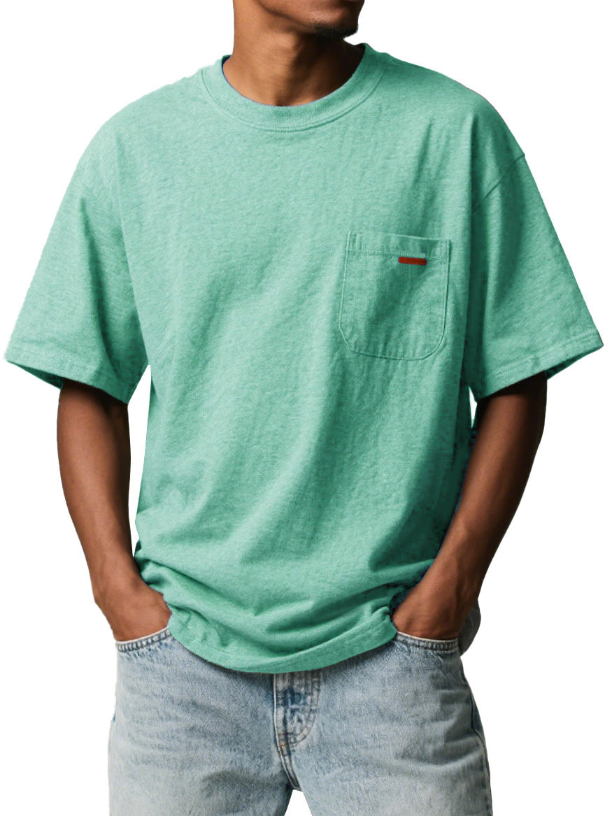 Men's Fashion Retro Workwear Pocket Short-sleeved Crew Neck T-shirt