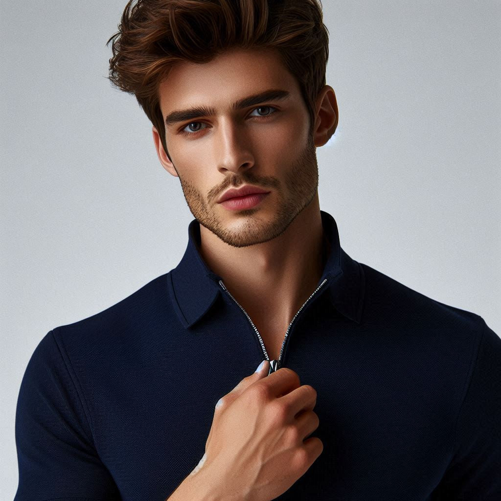Zip-Up Style Tee for Men