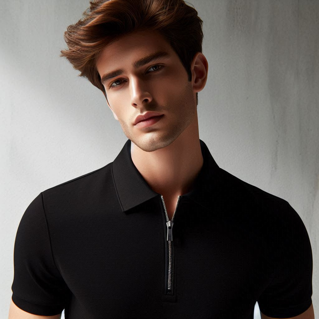 Zip-Up Style Tee for Men