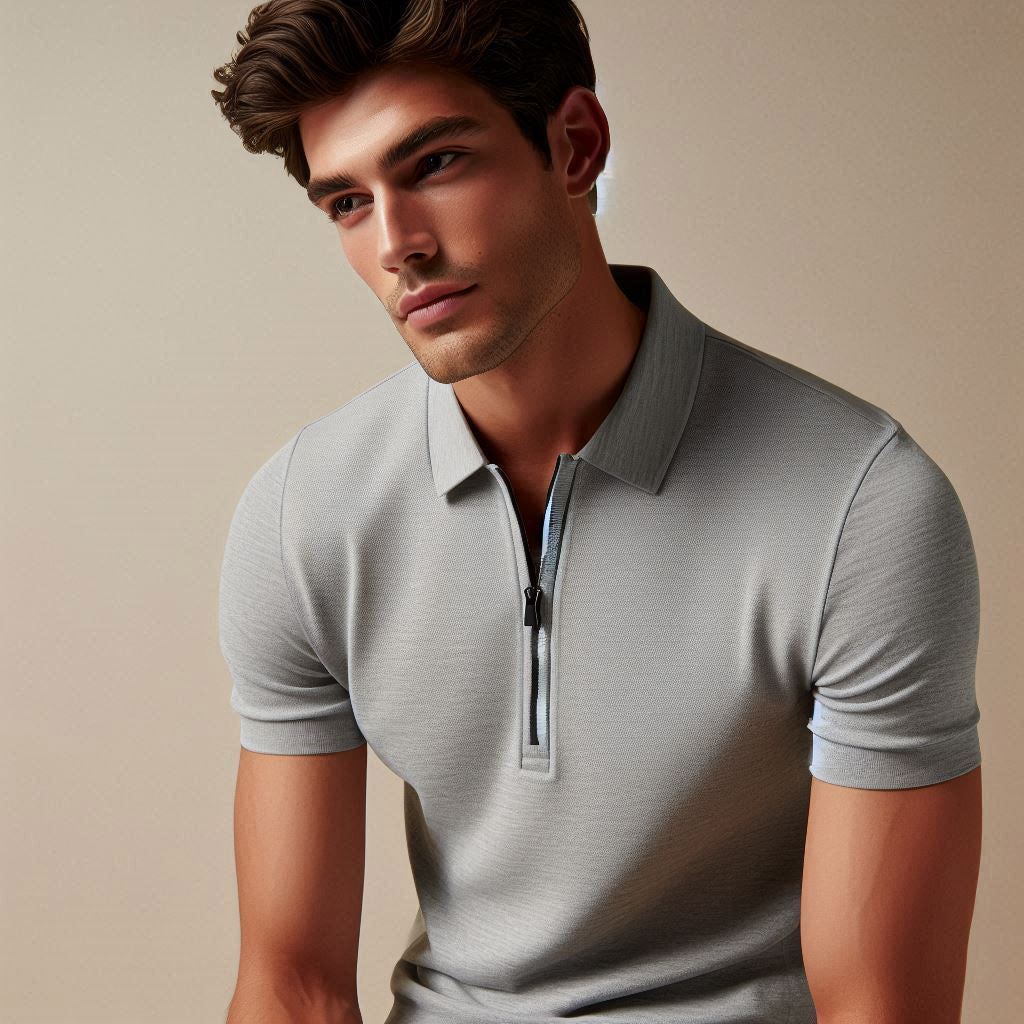 Zip-Up Style Tee for Men