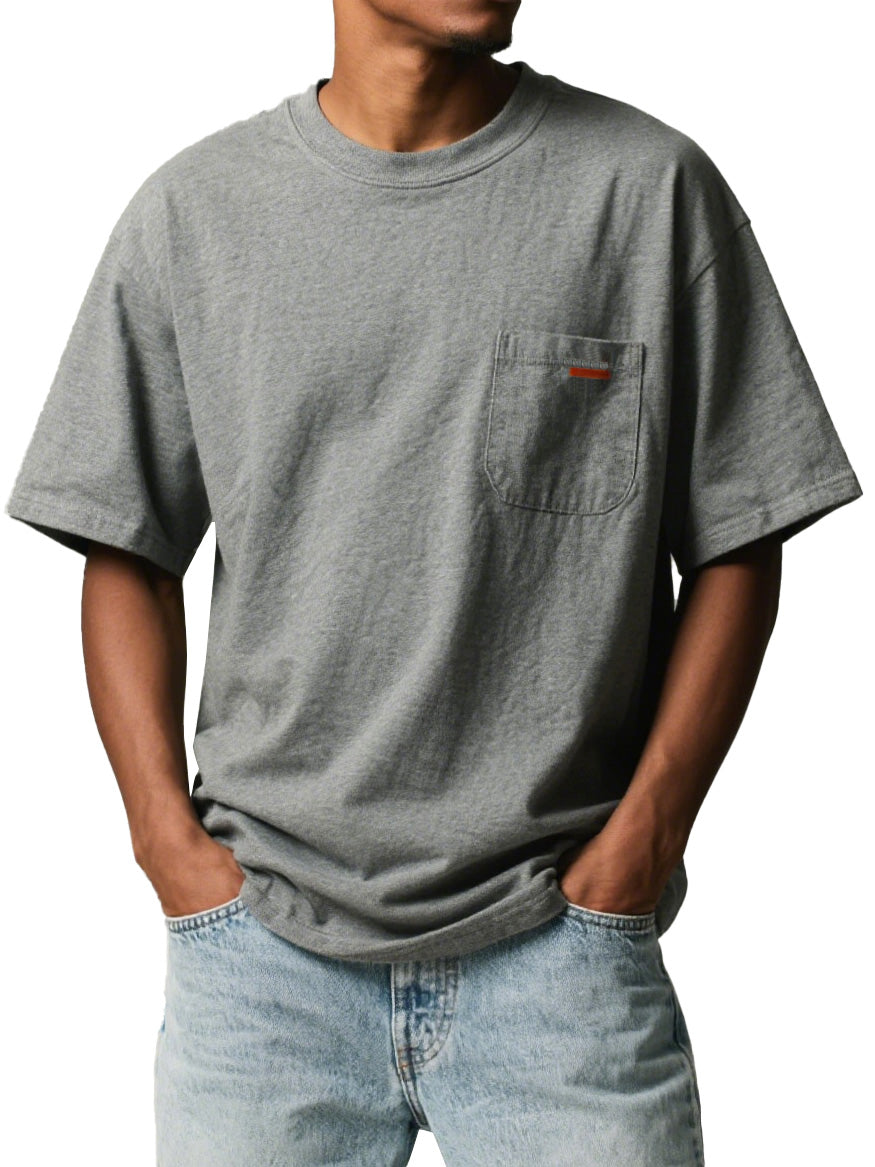 Men's Fashion Retro Workwear Pocket Short-sleeved Crew Neck T-shirt