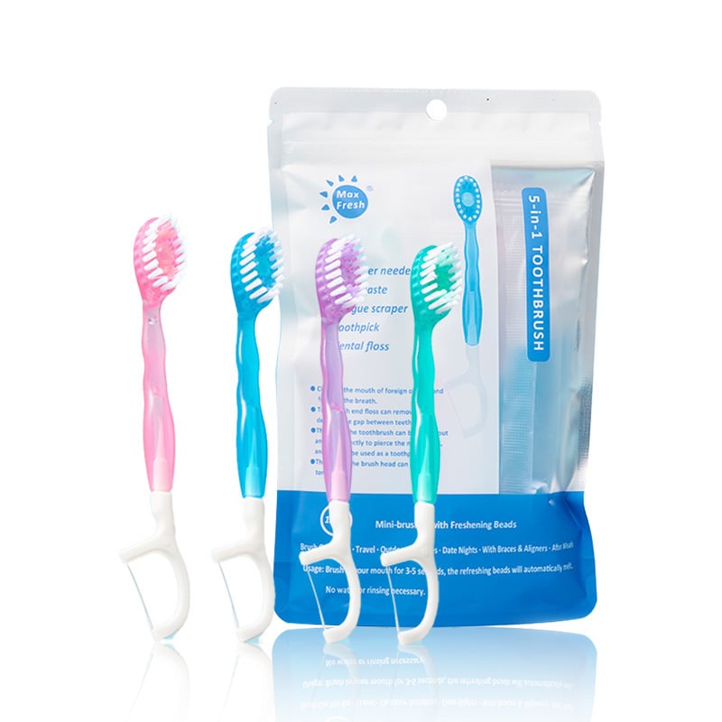 🔥2025 Hot Sale🎁5 in 1 Mini Toothbrush & Floss & Tongue Scraper & Toothpick Set