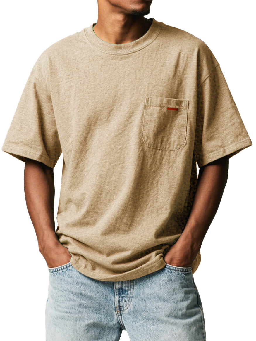 Men's Fashion Retro Workwear Pocket Short-sleeved Crew Neck T-shirt