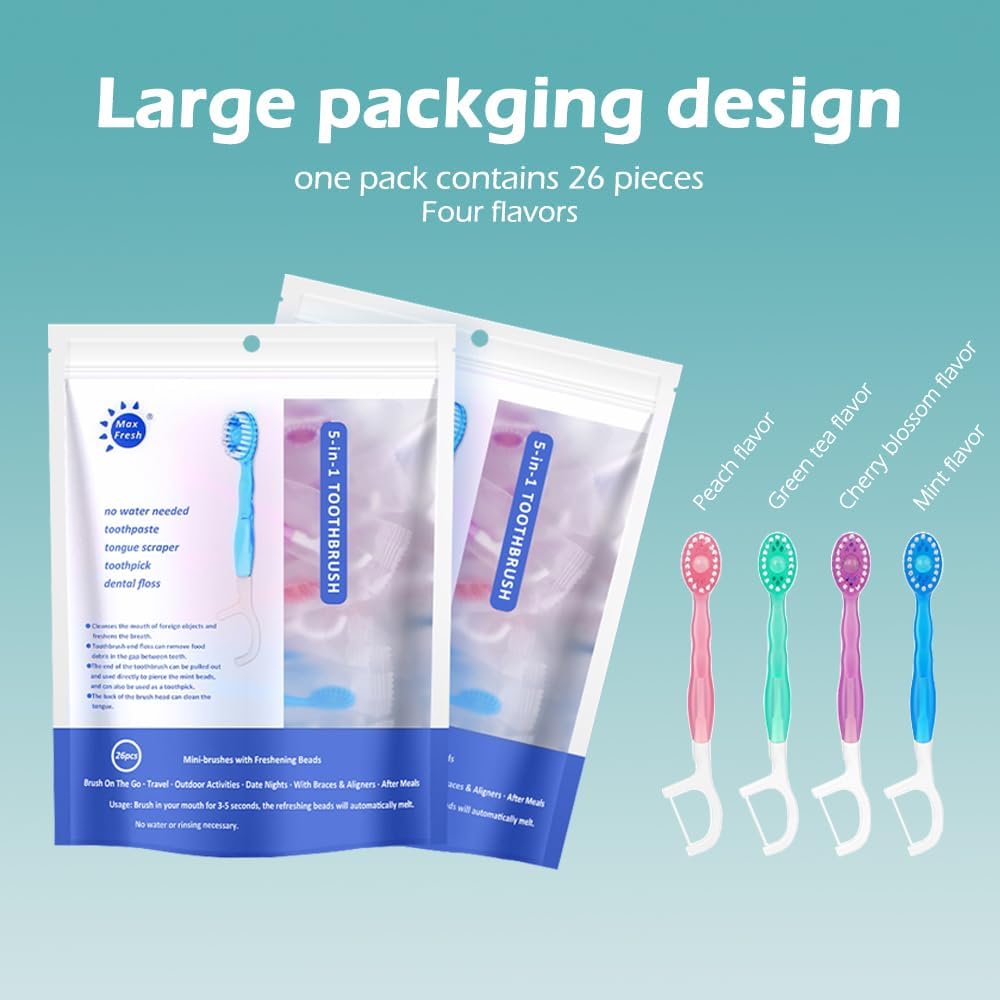 🔥2025 Hot Sale🎁5 in 1 Mini Toothbrush & Floss & Tongue Scraper & Toothpick Set