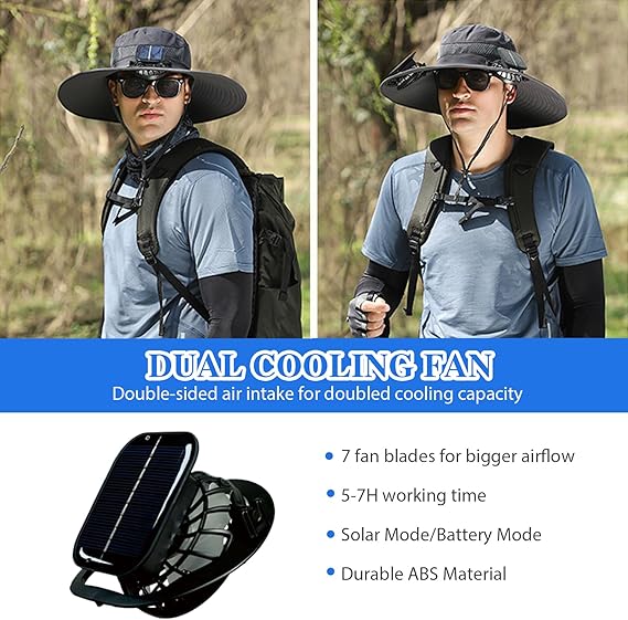 🏆 50K+ SOLD! ⚡2025 New Ultralight Solar Fan Sun Hat – Lighter Than a Baseball!⚾(Only 11oz)