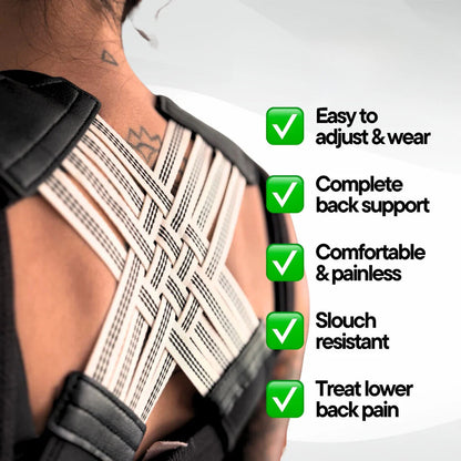 Posture Corrector relieves neck, shoulder and back pain.