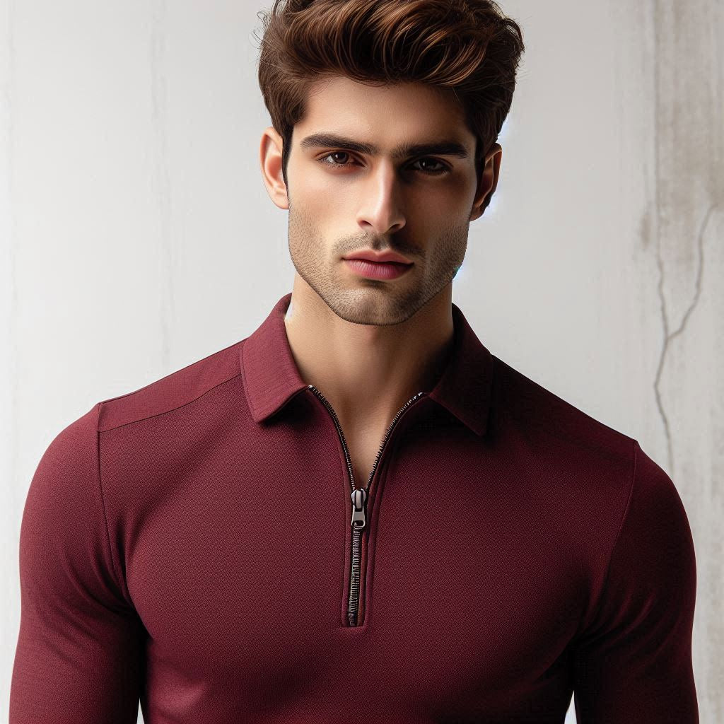 Zip-Up Style Tee for Men