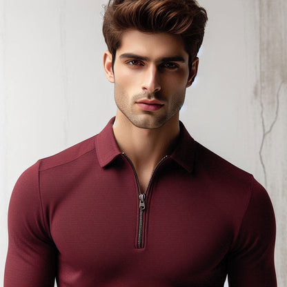 Zip-Up Style Tee for Men