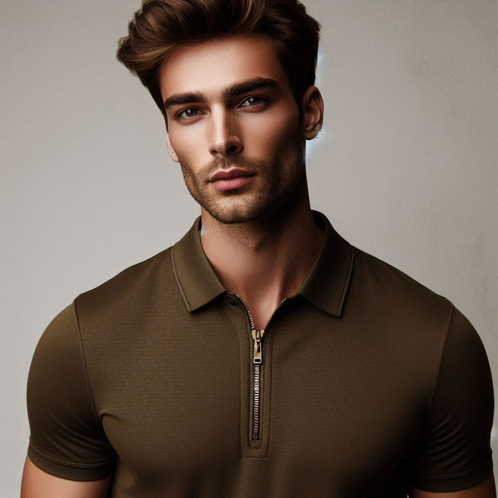 Zip-Up Style Tee for Men