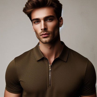 Zip-Up Style Tee for Men